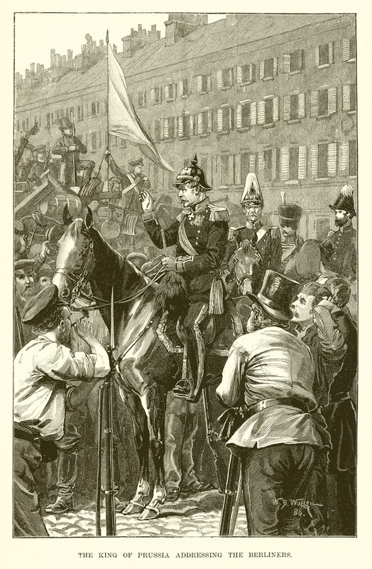 The King of Prussia Addressing the Berliners by English School
