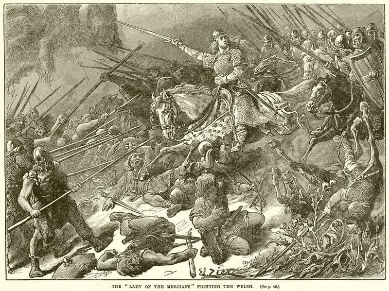 The Lady of the Mercians Fighting the Welsh by English School