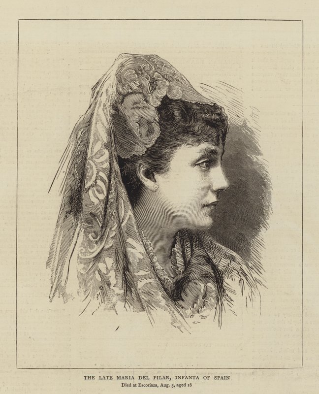 The Late Maria del Pilar, Infanta of Spain by English School