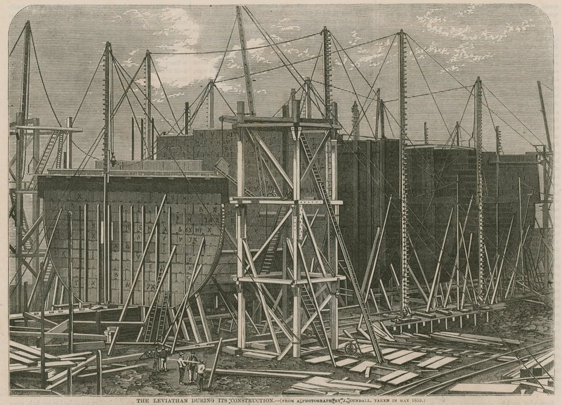 The Leviathan During Its Construction by English School