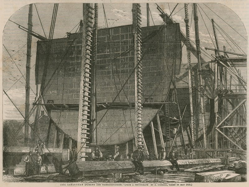 The Leviathan During Its Construction by English School