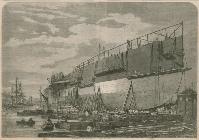 The Leviathan in the Yard at Millwall, London, Before the Launch by English School