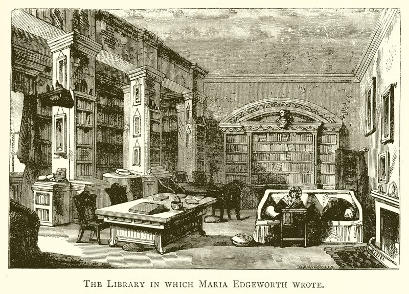 The Library in Which Maria Edgeworth Wrote by English School