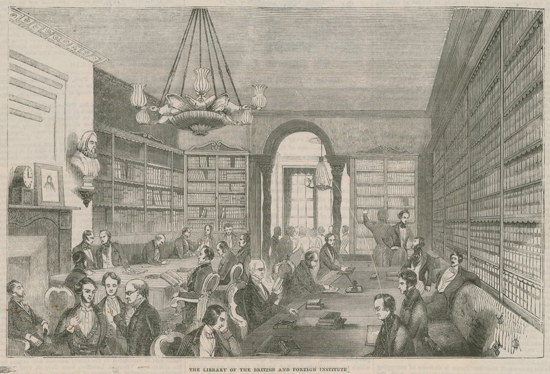 The Library of the British and Foreign Institute by English School