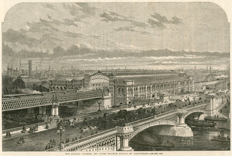 The London, Chatham and Dover Railway Station at Blackfriars, London by English School