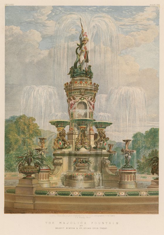 The Majolica Fountain by Messrs Minton and Co, Stoke-upon-Trent by English School