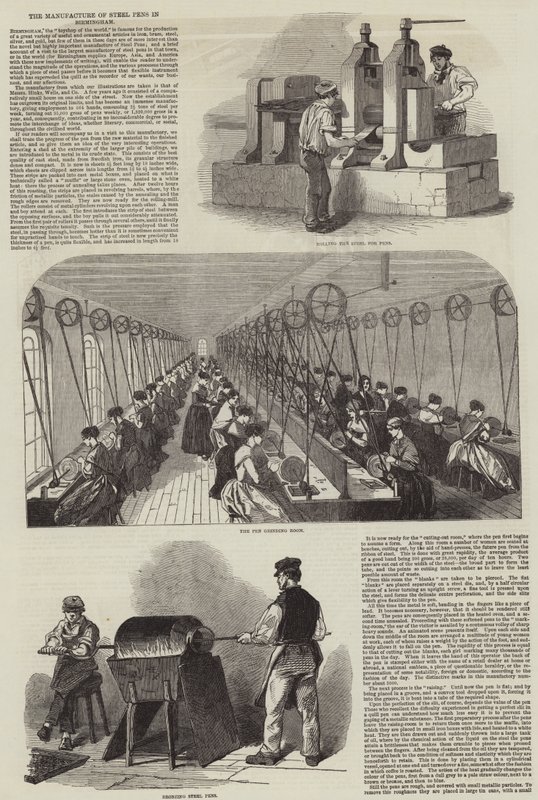 The Manufacture of Steel Pens in Birmingham by English School
