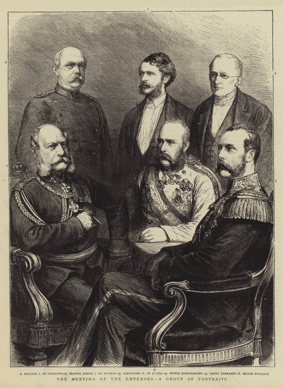 The Meeting of the Emperors, a Group of Portraits by English School
