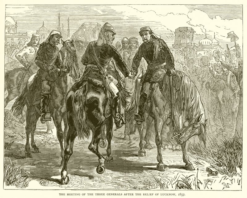 The Meeting of the Three Generals after the Relief of Lucknow, 1857 by English School