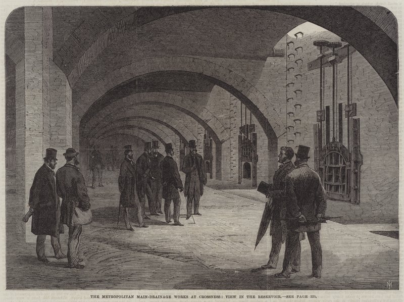 The Metropolitan Main-Drainage Works at Crossness, View in the Reservoir by English School