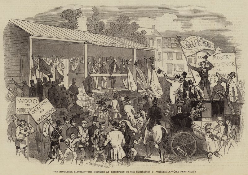 The Middlesex Election, the Hustings at Brentford at the Nomination on Wednesday by English School