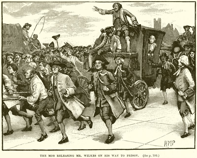 The Mob Releasing Mr. Wilkes on His Way to Prison by English School