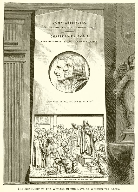 The Monument to the Wesleys in the Nave of Westminster Abbey by English School
