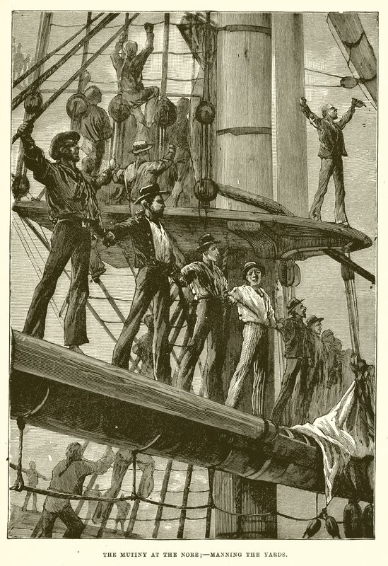 The Mutiny at the Nore;--Manning the Yards by English School