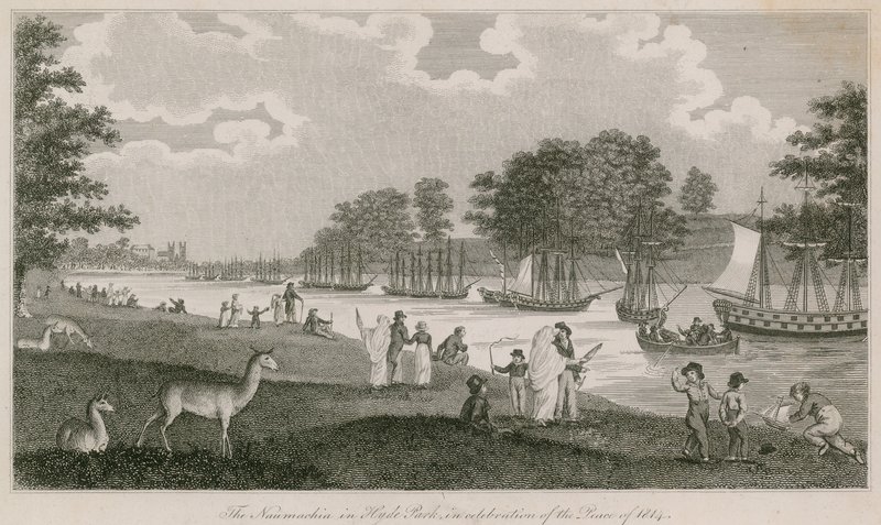 The Naumachia in Hyde Park in Celebration of the Peace of 1814 by English School