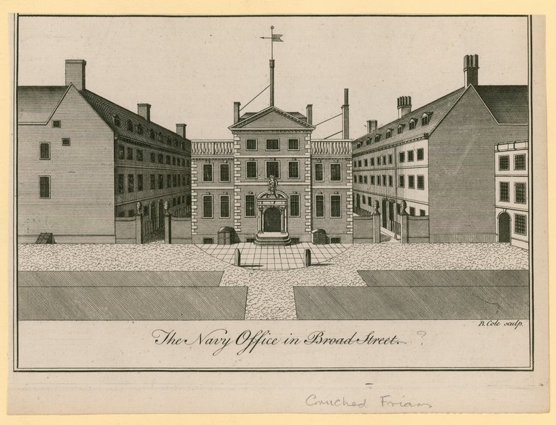 The Navy Office in Broad Street or Crouched Friars, London by English School