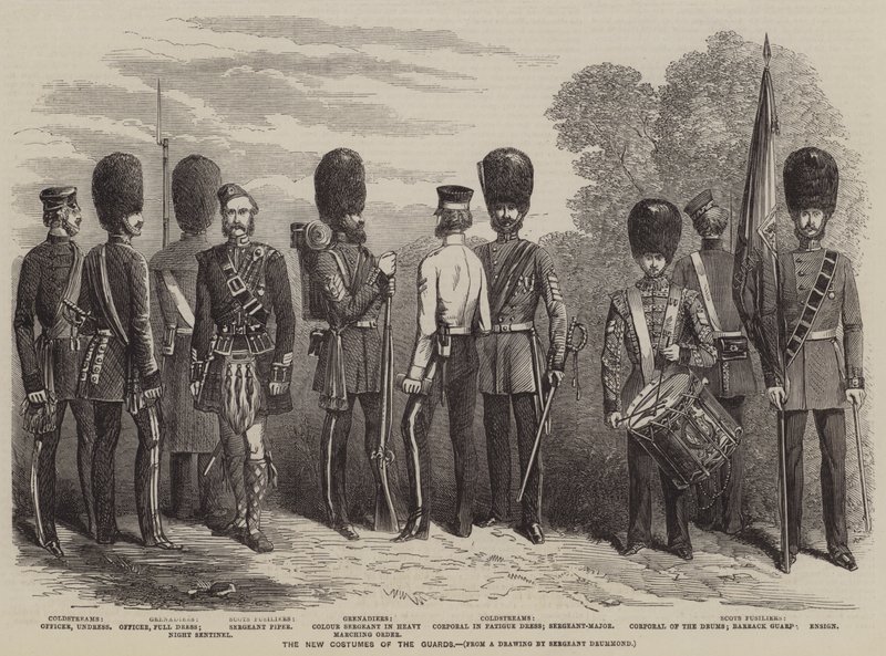 The New Costumes of the Guards by English School