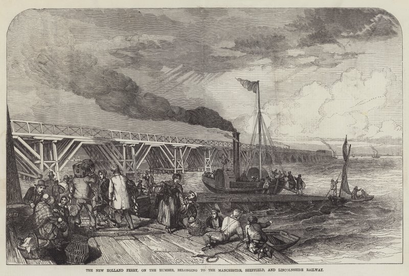 The New Holland Ferry, on the Humber, belonging to the Manchester, Sheffield, and Lincolnshire Railway by English School
