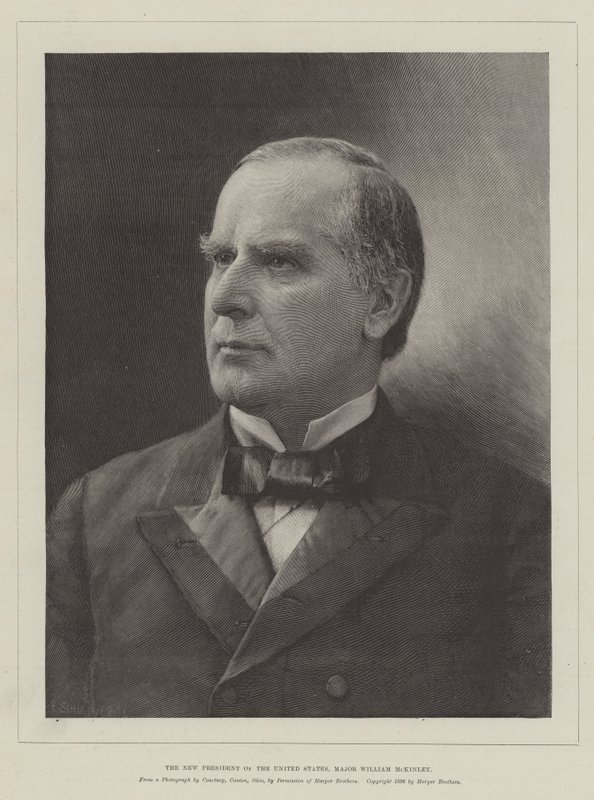 The New President of the United States, Major William McKinley by English School