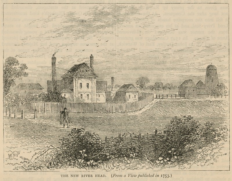 The New River head, from a view published in 1753 by English School