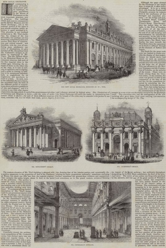 The New Royal Exchange, London, with Alternative Designs by English School