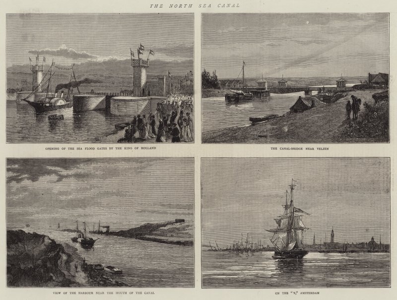 The North Sea Canal (engraving) by English School