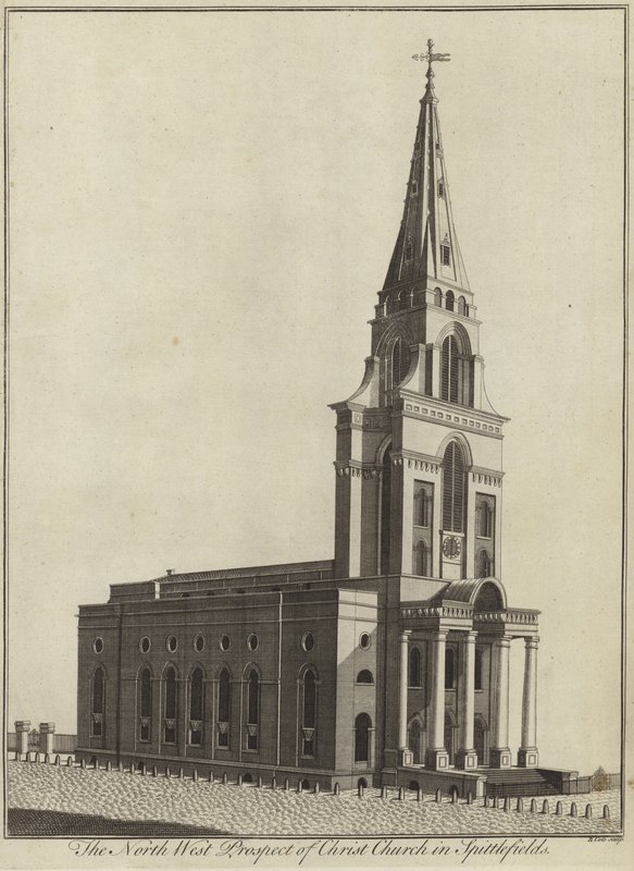 The North West Prospect of Christ Church in Spitalfields, London by English School