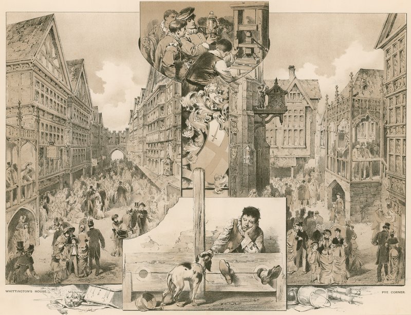 The Old London Street at the Health Exhibition; Whittington