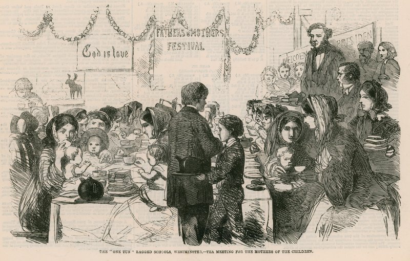 The One Tun Ragged Schools, Westminster, London - tea meeting for the mothers of the children by English School