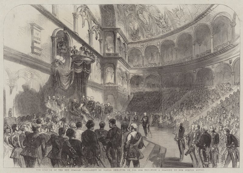 The Opening of the New Italian Parliament by Victor Emmanuel on the 18th Ult by English School
