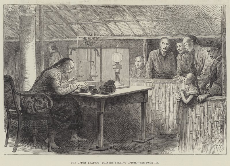 The Opium Traffic, Chinese selling Opium by English School
