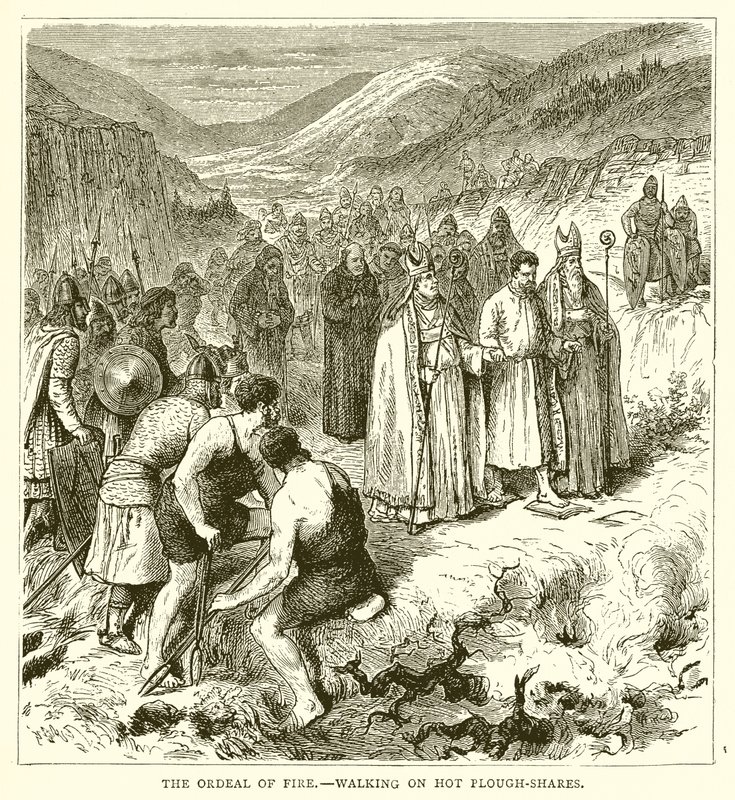 The Ordeal of Fire: Walking on Hot Plough-Shares by English School