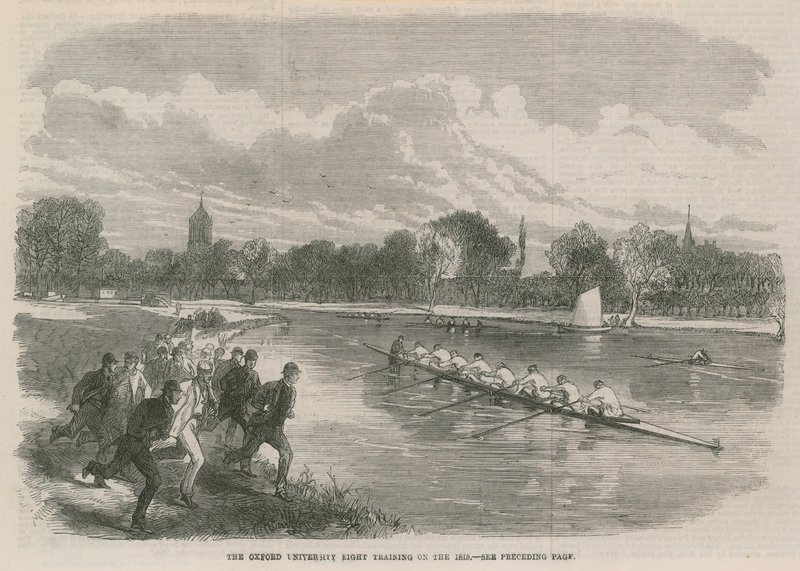The Oxford University Eight Training on the Isis by English School
