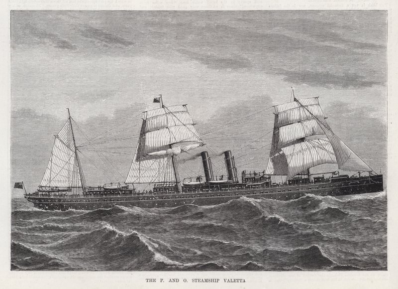 The P and O Steamship Valetta by English School
