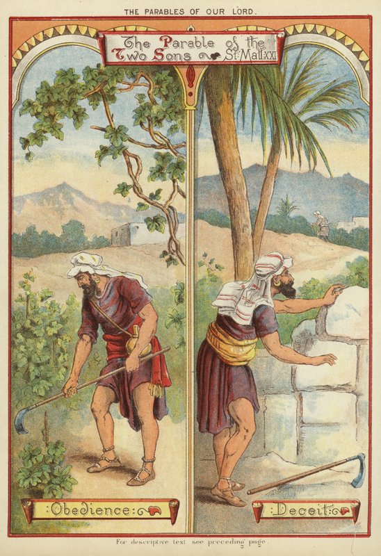 The Parables of Christ: The Parable of the Two Sons by English School