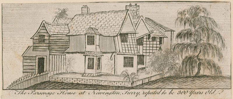 The Parsonage House at Newington, Surrey, reputed to be 300 years old by English School