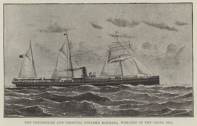 The Peninsular and Oriental Steamer Bokhara, wrecked in the China Sea by English School