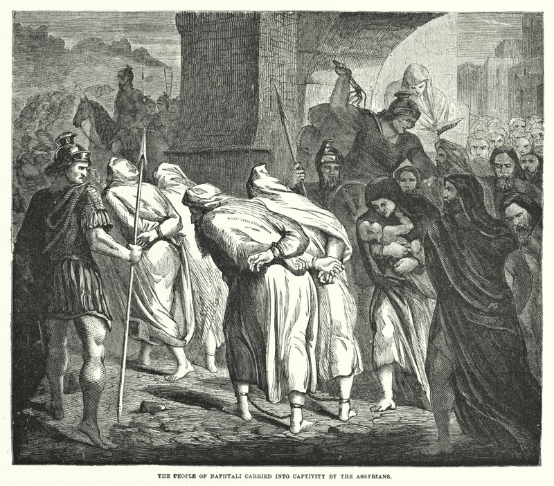 The People of Naphtali Carried into Captivity by the Assyrians (engraving) by English School