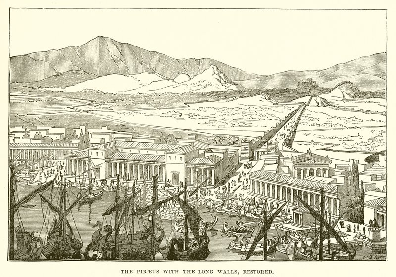 The Piraeus with the Long Walls by English School
