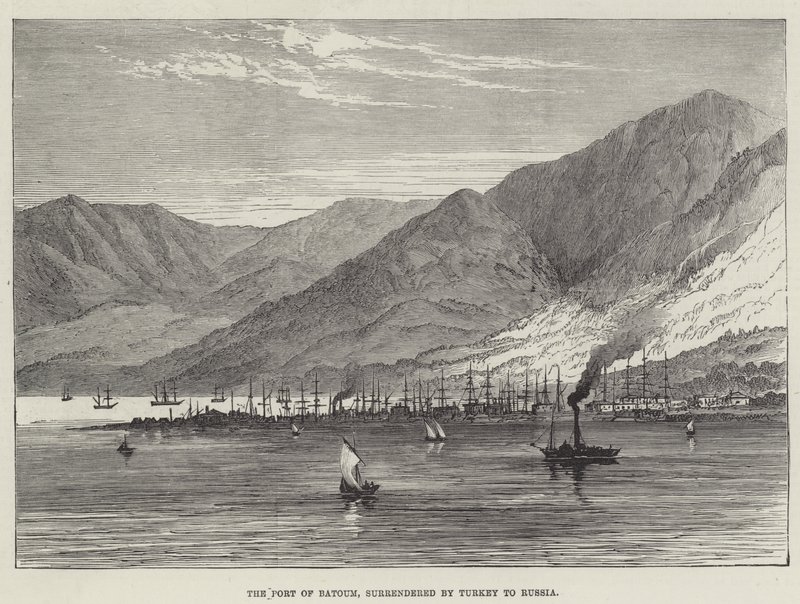 The Port of Batoum, surrendered by Turkey to Russia by English School