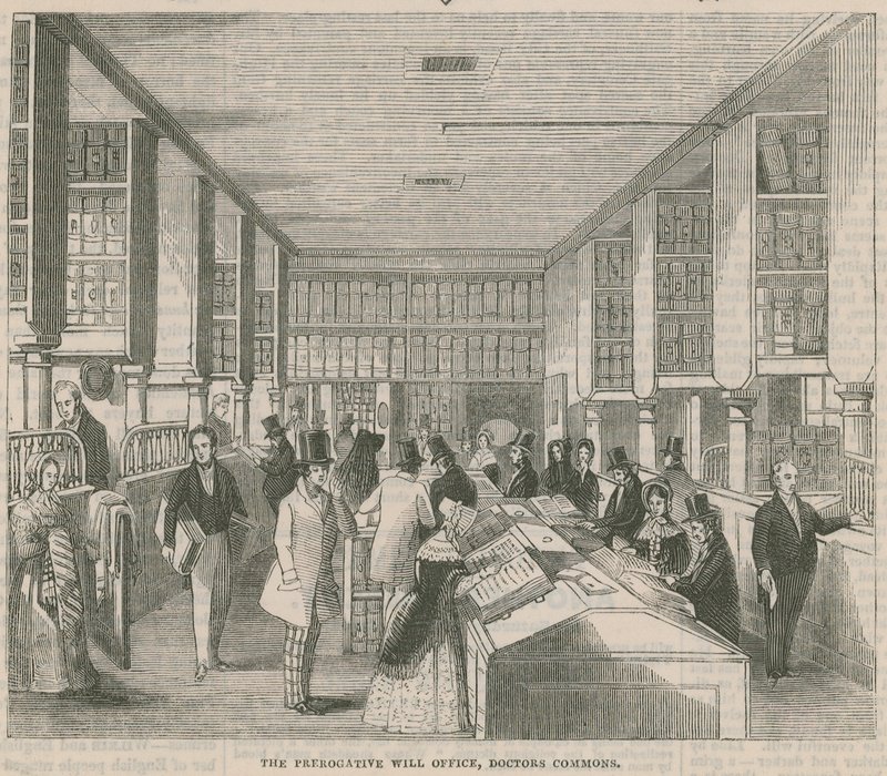 The Prerogative Will Office, Doctors Commons, London by English School