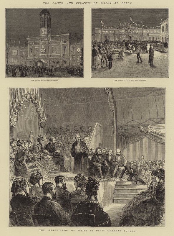 The Prince and Princess of Wales at Derby by English School