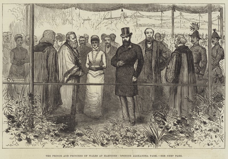 The Prince and Princess of Wales at Hastings, opening Alexandra Park by English School