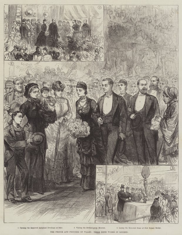 The Prince and Princess of Wales, their Good Works in London by English School