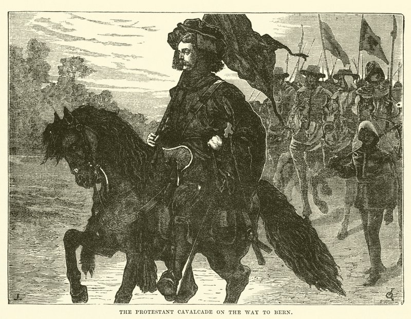 The Protestant Cavalcade on the Way to Bern by English School