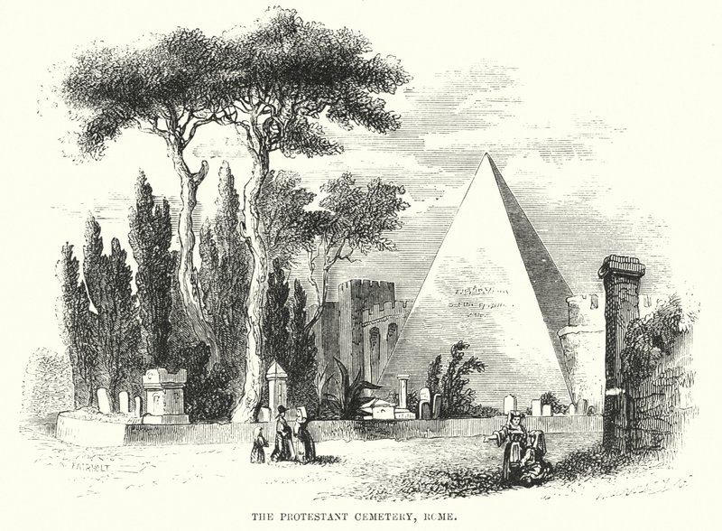 The Protestant Cemetery, Rome by English School