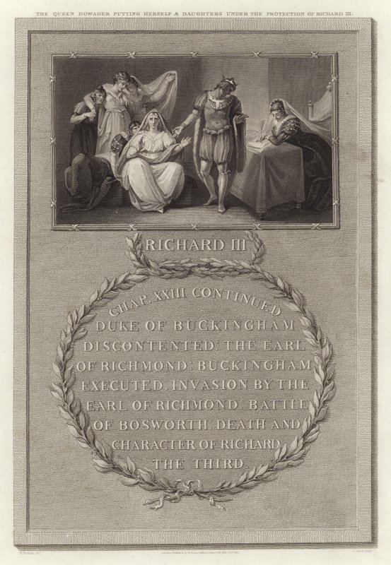 The Queen Dowager putting herself and daughters under the protection of Richard III by English School