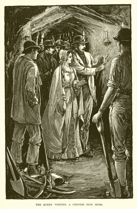 The Queen Visiting a Cornish Iron Mine by English School