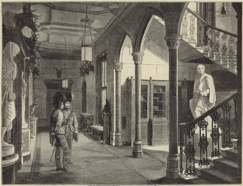 The Queen at Balmoral by English School