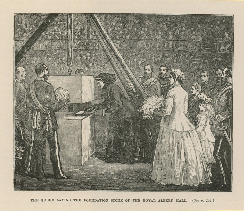 The Queen Laying the Foundation Stone of the Royal Albert Hall by English School